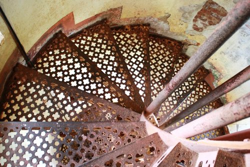 circular stairway inside lighthouse
