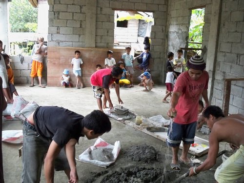 working on building a small house in the philippines