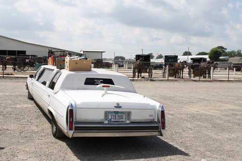 stretch limo at amish auction