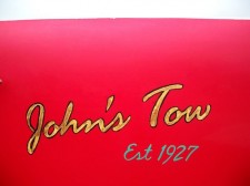 hand painted sign on door