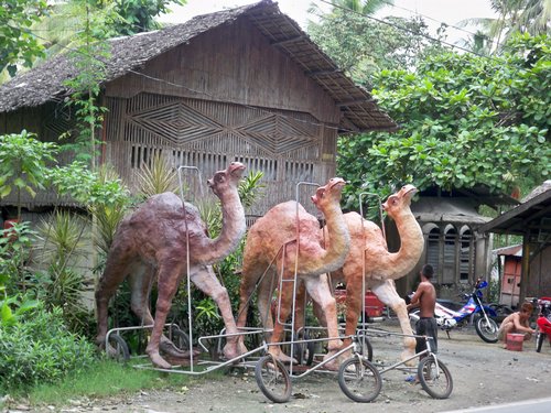 camels and palm trees