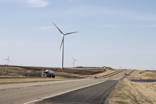 tanktruck and windmills